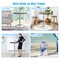 Costway 6PCS Round Bistro Bar Table Height Adjustable 360-degree Swivel White\Black
